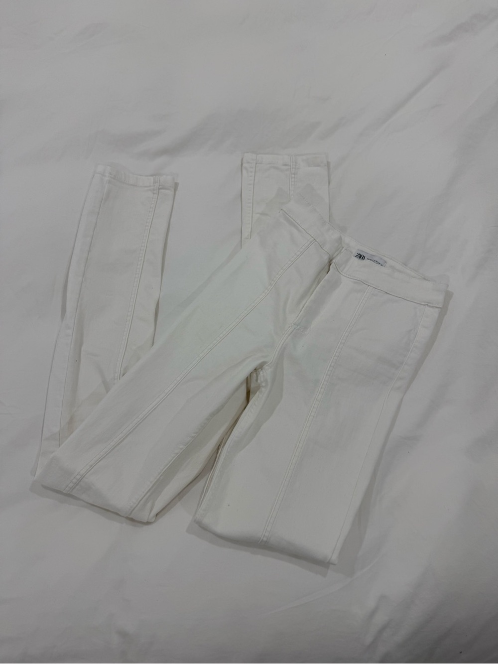 Zara Ivory Structured Pants